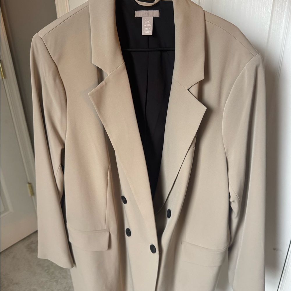 H&M Beige Double-Breasted Coat